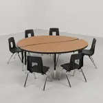 Flash Furniture XU-GRP-14CH-A60-HCIRC-OAK-T-P-GG