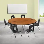 Flash Furniture XU-GRP-14CH-A60-HCIRC-OAK-T-P-GG
