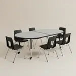 Flash Furniture XU-GRP-16CH-A3048CON-48-GY-T-A-CAS-GG