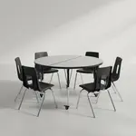 Flash Furniture XU-GRP-16CH-A48-HCIRC-GY-T-A-CAS-GG