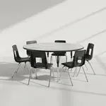 Flash Furniture XU-GRP-16CH-A48-HCIRC-GY-T-A-GG