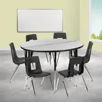 Flash Furniture XU-GRP-16CH-A48-HCIRC-GY-T-A-GG