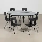 Flash Furniture XU-GRP-16CH-A60-HCIRC-GY-T-A-CAS-GG