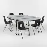 Flash Furniture XU-GRP-18CH-A3060CON-60-GY-T-A-CAS-GG