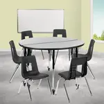 Flash Furniture XU-GRP-18CH-A48-HCIRC-GY-T-A-CAS-GG