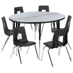 Flash Furniture XU-GRP-18CH-A48-HCIRC-GY-T-A-GG