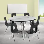 Flash Furniture XU-GRP-18CH-A48-HCIRC-GY-T-A-GG