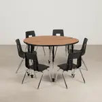 Flash Furniture XU-GRP-18CH-A48-HCIRC-OAK-T-A-CAS-GG