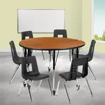 Flash Furniture XU-GRP-18CH-A48-HCIRC-OAK-T-A-CAS-GG