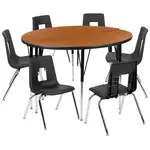 Flash Furniture XU-GRP-18CH-A48-HCIRC-OAK-T-A-GG