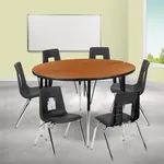 Flash Furniture XU-GRP-18CH-A48-HCIRC-OAK-T-A-GG