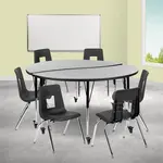 Flash Furniture XU-GRP-18CH-A60-HCIRC-GY-T-A-CAS-GG