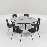 Flash Furniture XU-GRP-18CH-A60-HCIRC-GY-T-A-GG