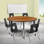 Flash Furniture XU-GRP-18CH-A60-HCIRC-OAK-T-A-CAS-GG