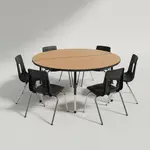 Flash Furniture XU-GRP-18CH-A60-HCIRC-OAK-T-A-GG