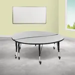Flash Furniture XU-GRP-A60-HCIRC-GY-T-P-CAS-GG