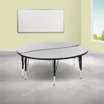 Flash Furniture XU-GRP-A60-HCIRC-GY-T-P-GG