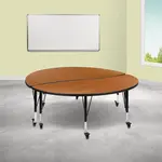 Flash Furniture XU-GRP-A60-HCIRC-OAK-T-P-CAS-GG