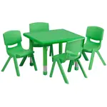 Flash Furniture YU-YCX-0023-2-SQR-TBL-GREEN-E-GG