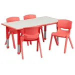 Flash Furniture YU-YCY-060-0034-RECT-TBL-RED-GG