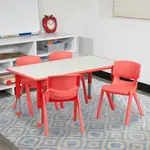Flash Furniture YU-YCY-060-0034-RECT-TBL-RED-GG