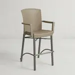 Grosfillex US254181 Outdoor Bar Stool with Arms