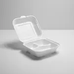 REYMA USA Hinged Foam Container for Hamburgers - 6" x 6" - 125/ Sleeve