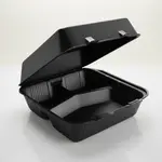 REYMA USA Hinged Foam Container - 8" x 8" - Black - 3 Compartment