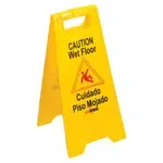 Winco WCS-25 Wet Floor Caution Sign - English/Spanish