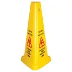 Winco WCS-27T Wet Floor Caution Sign - 27" High Tri-Cone